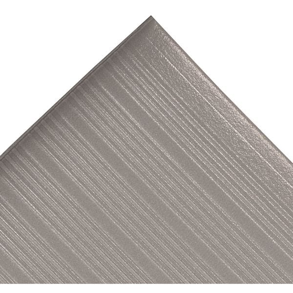 Notrax Antifatigue Mat, 30 ft. L x 3 ft. W, 5/8" Thickness, Closed Cell PVC Foam, Corrugated, Gray - 410R0536GY