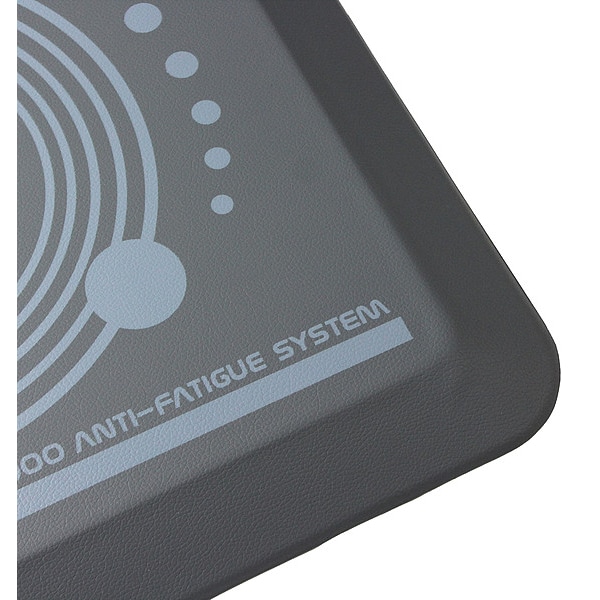 Floortex Antifatigue Mat, 32" L x 20" W, 43/64" Thickness, Polyurethane, Smooth, Gray - FCA22032GY