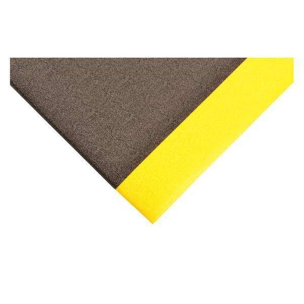 Notrax Antifatigue Mat, 10 ft. L x 3 ft. W, 3/8" Thickness, Closed Cell PVC Foam, Pebble, Black/Yellow - 415S0310BY