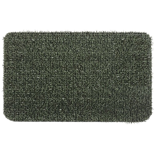 Grassworx Clean Machine 10372030 Door Mat, 30 in L, 18 in W, Rectangular, Medium Flair Pattern, Evergreen - 10372030/10376434