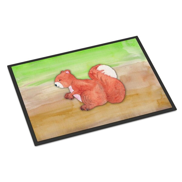 Carolines Treasures 24 x 36 in. Squirrel Watercolor Indoor or Outdoor Mat - BB7431JMAT