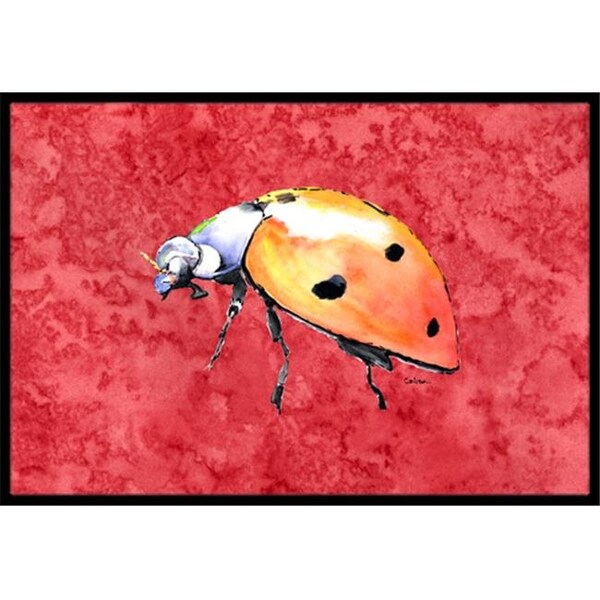 Carolines Treasures Carolines Treasures 8868MAT Lady Bug on Red Indoor Or Outdoor Doormat - 18 x 27 in. - 8868MAT