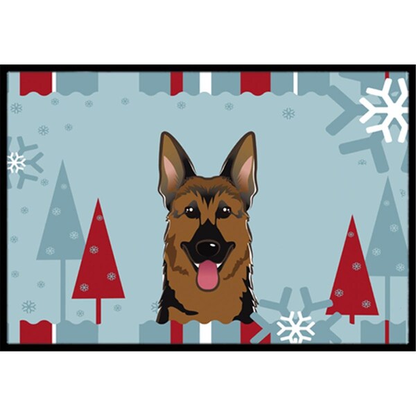 Carolines Treasures Winter Holiday German Shepherd Indoor and Outdoor Mat- 18 x 27 in. - BB1707MAT