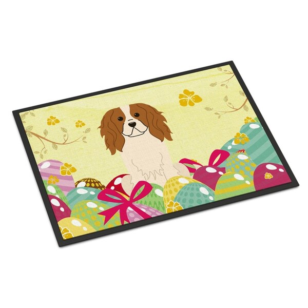 Carolines Treasures 18 x 27 in. Easter Eggs Cavalier Spaniel Indoor or Outdoor Mat - BB6058MAT