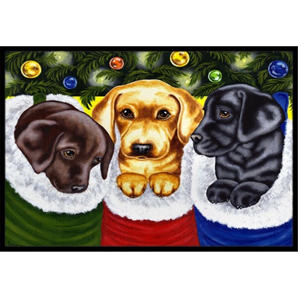 Carolines Treasures Christmas Stocking Surprise Labrador Indoor or Outdoor Mat- 18 x 27 - AMB1315MAT