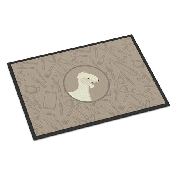 Carolines Treasures 24 x 36 in. Bedlington Terrier in the Kitchen Indoor or Outdoor Mat - CK2167JMAT