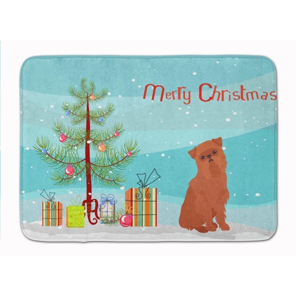 Carolines Treasures Brussels Griffon Christmas Tree Machine Washable Memory Foam Mat - CK3494RUG