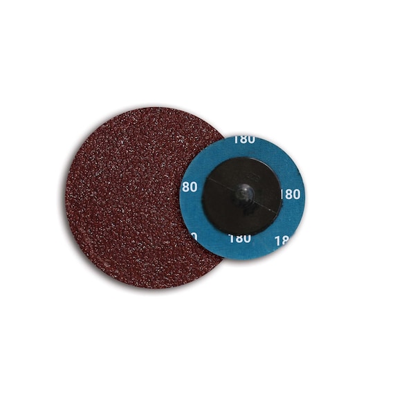 Continental Abrasives 2" 180 Grit Aluminum Oxide Cloth Reinforced Quick Change Style Disc - Q-A2180