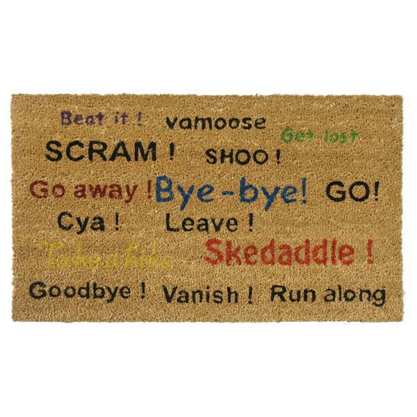 Rubber-Cal "Go Away! Scram! Leave!" Humorous Doormats Coco Mat, 18 x 30-Inch - 10-106-017