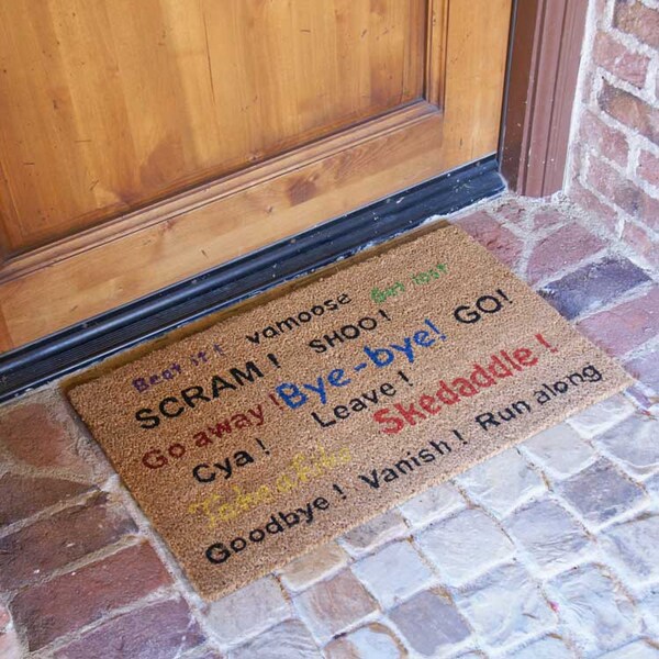 Rubber-Cal "Go Away! Scram! Leave!" Humorous Doormats Coco Mat, 18 x 30-Inch - 10-106-017