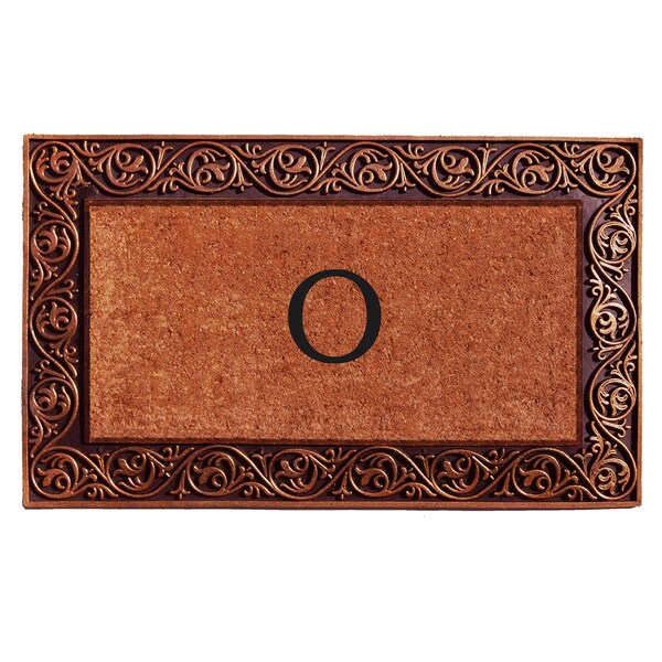 Calloway Mills Monogram Door Mat, Bronze, Black, Natural, 18 in W x 30 in L - 10003BRNZO