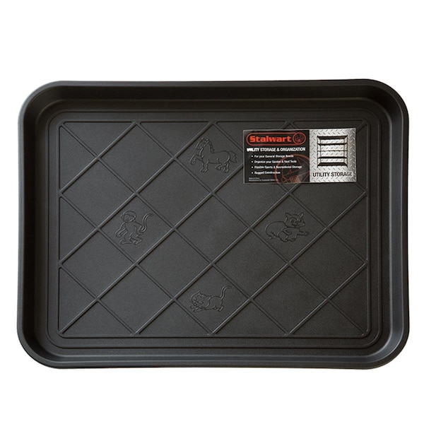 Stalwart 20 x 15 x1.3 in. Eco Friendly Utility Boot Tray Mat Black - 75-ST6013