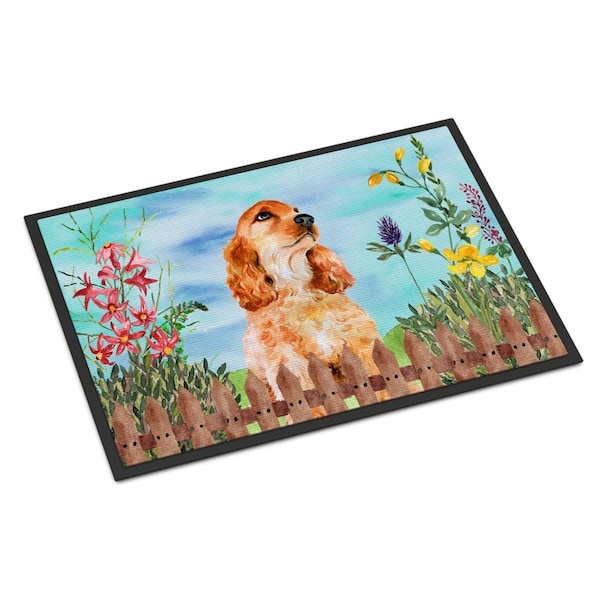 Carolines Treasures Cocker Spaniel Spring Indoor or Outdoor Mat - 18 x 27 in. - CK1268MAT