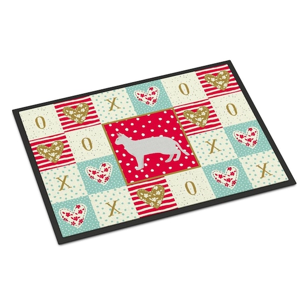 Carolines Treasures 18 x 27 in. Russian White Black No.2 Cat Love Indoor or Outdoor Mat - CK5692MAT