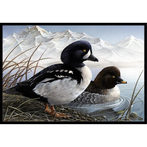 Carolines Treasures Goldeneye Ducks In The Water Indoor and Outdoor Mat- 18 x 27 in. - PTW2056MAT