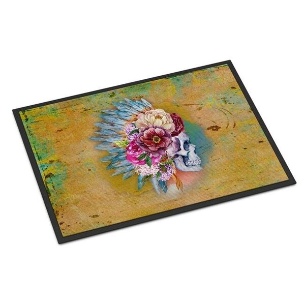 Carolines Treasures Carolines Treasures BB5129JMAT Day of the Dead Flowers Skull Indoor or Outdoor Mat; 24 x 36 in. - BB5129JMAT