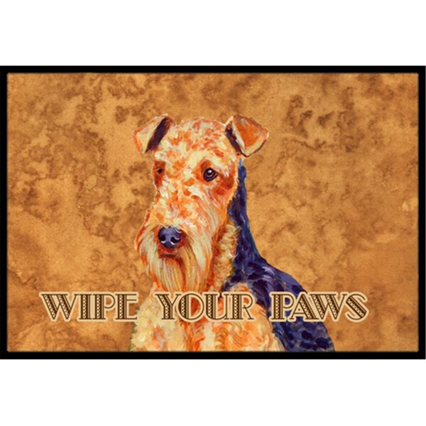 Carolines Treasures 24 x 36 In. Airedale Wipe Your Paws Indoor Or Outdoor Mat - LH9453JMAT