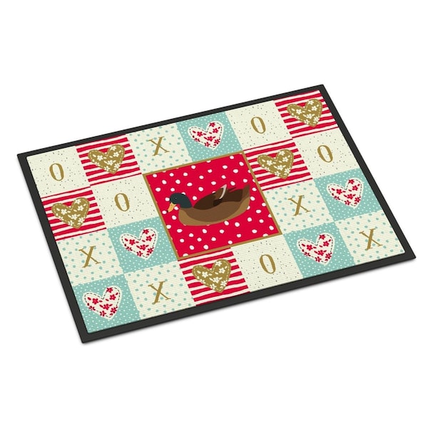 Carolines Treasures 24 x 36 in. Khaki Campbell Duck Love Indoor or Outdoor Mat - CK5293JMAT