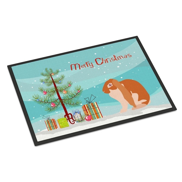 Carolines Treasures English Lop Rabbit Christmas Indoor or Outdoor Mat, 18 x 27 in. - BB9329MAT
