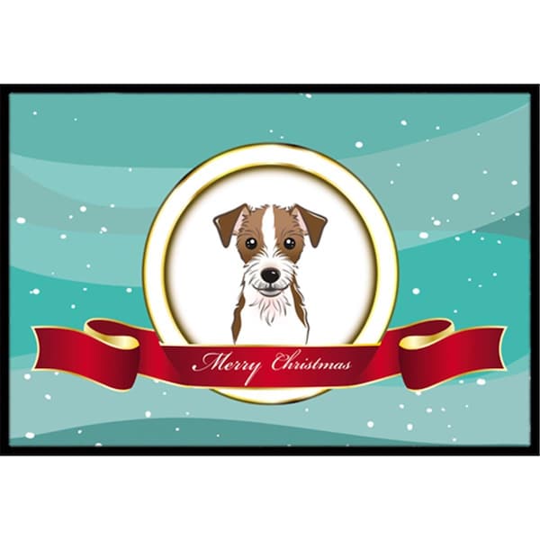 Carolines Treasures Jack Russell Terrier Merry Christmas Indoor and Outdoor Mat- 18 x 27 in. - BB1512MAT