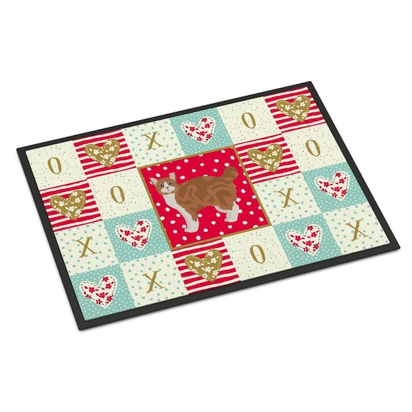 Carolines Treasures 18 x 27 in. Manx No.2 Cat Love Indoor or Outdoor Mat - CK5647MAT