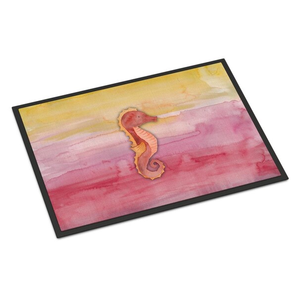Carolines Treasures 24 x 36 in. Seahorse Watercolor Indoor or Outdoor Mat - BB7425JMAT