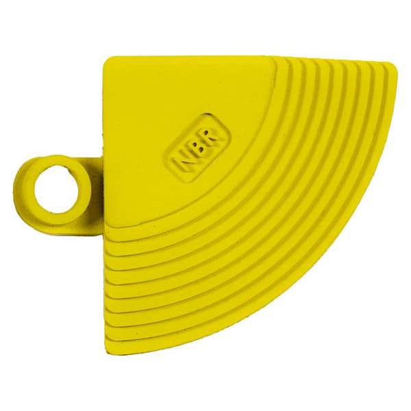Wearwell Antifatigue Mat, 3 in L x 4 in W, 5/8 in Thickness, Nitrile Rubber, Yellow - 578.CORNERNBRYL-CS4