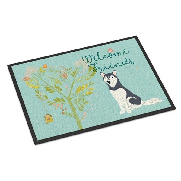 Carolines Treasures Carolines Treasures BB7594JMAT Welcome Friends Siberian Husky Indoor or Outdoor Mat; 24 x 36 in. - BB7594JMAT