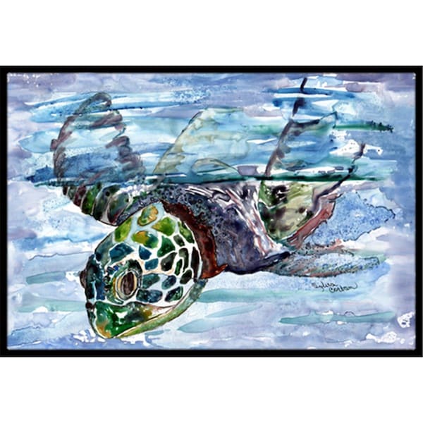 Carolines Treasures Loggerhead Turtle In A Dive Indoor and Outdoor Mat- 24 x 36 in. - 8941JMAT