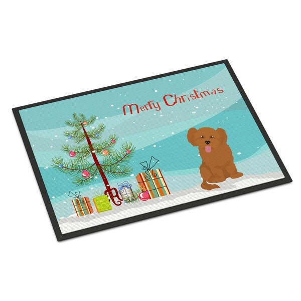 Carolines Treasures 24 x 36 in. Shih Poo No.3 Christmas Tree Indoor or Outdoor Mat - CK3891JMAT