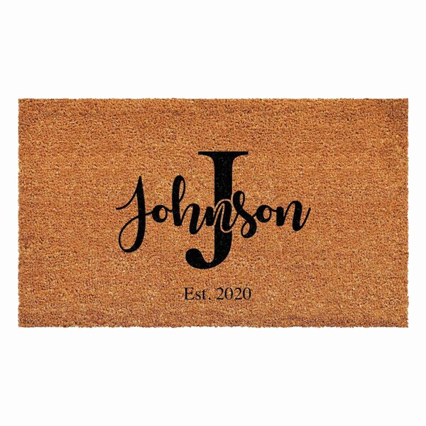 Calloway Mills Personalized Door Mat, Black, Natural, 36 in W x 72 in L - 107663672