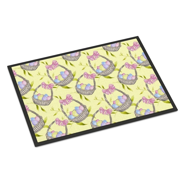 Carolines Treasures Easter Basket and Eggs Indoor or Outdoor Mat, 24 x 36 in. - BB7490JMAT