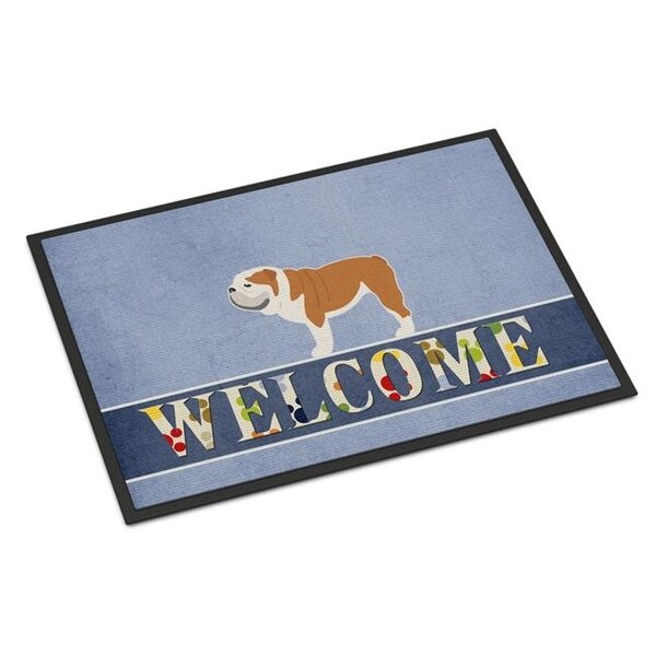 Carolines Treasures Carolines Treasures BB5566JMAT 24 x 36 in. English Bulldog Welcome Indoor or Outdoor Mat - BB5566JMAT