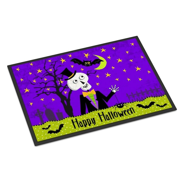 Carolines Treasures 18 x 27 in. Happy Halloween Skeleton Indoor or Outdoor Mat - VHA3014MAT