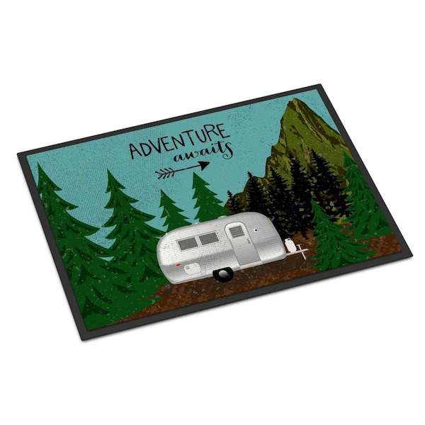 Carolines Treasures 18 x 27 in. Airstream Camper Adventure Awaits Indoor or Outdoor Mat - CA71856
