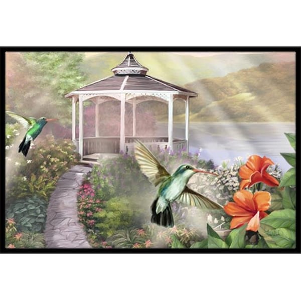 Carolines Treasures Carolines Treasures PTW2053JMAT Garden Gazebo Hummingbird Duo Indoor & Outdoor Mat; 24 x 36 in. - PTW2053JMAT