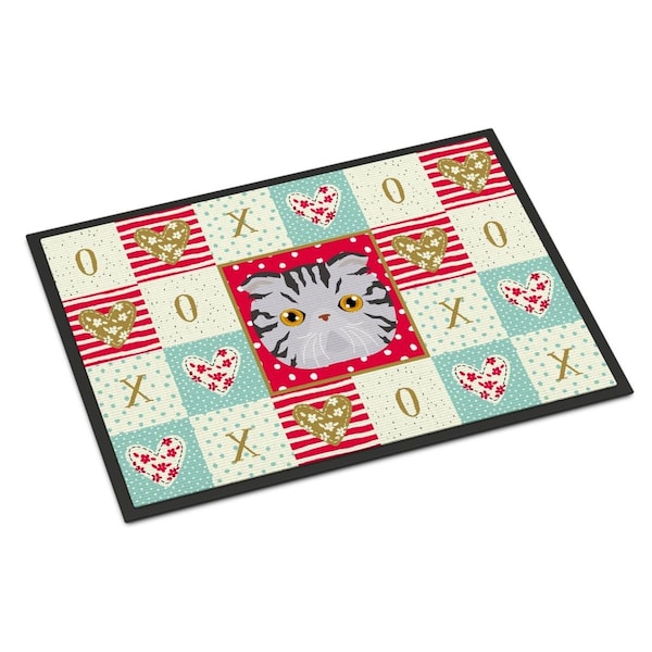 Carolines Treasures 24 x 36 in. Foldex Exotic Fold Cat Love Indoor or Outdoor Mat - CK5118JMAT