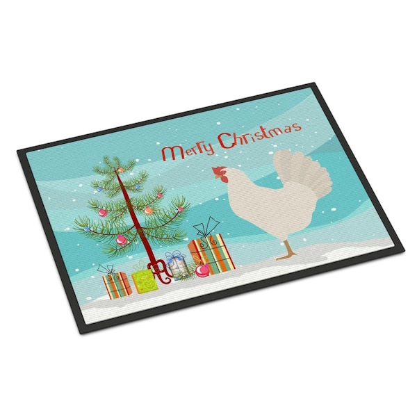 Carolines Treasures Leghorn Chicken Christmas Indoor or Outdoor Mat, 24 x 36 in. - BB9207JMAT