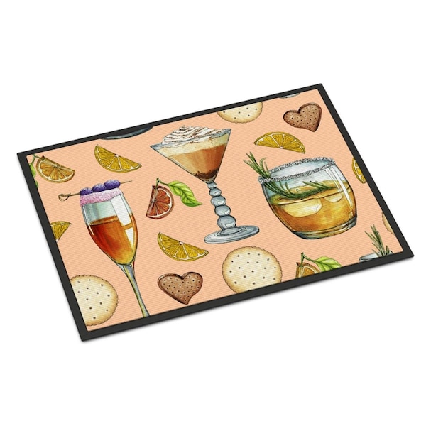 Carolines Treasures Drinks and Cocktails Peach Indoor or Outdoor Mat, 18 x 27 in. - BB5200MAT