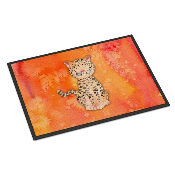 Carolines Treasures 24 x 36 in. Leopard Watercolor Indoor or Outdoor Mat - BB7396JMAT