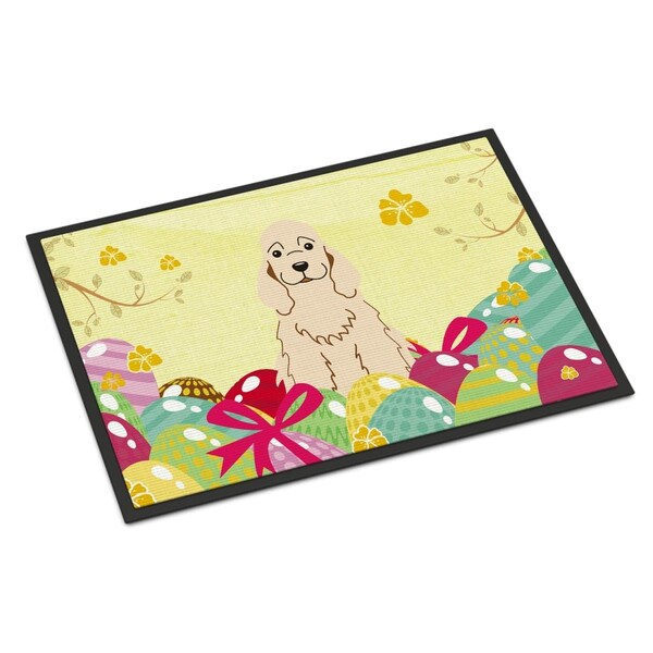 Carolines Treasures 18 x 27 in. Easter Eggs Cocker Spaniel Buff Indoor or Outdoor Mat - BB6094MAT
