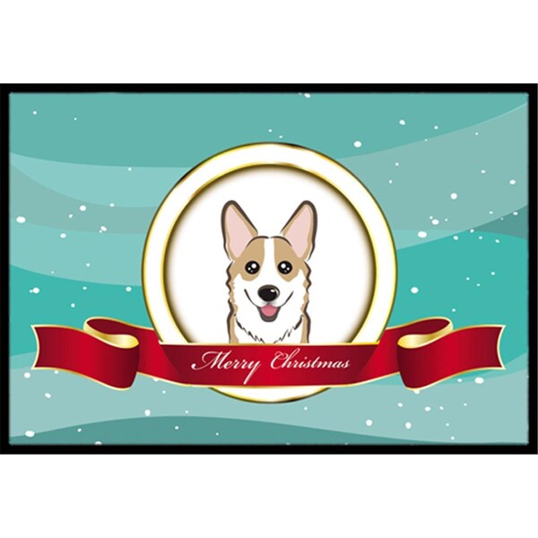 Carolines Treasures Sable Corgi Merry Christmas Indoor and Outdoor Mat- 24 x 36 in. - BB1563JMAT