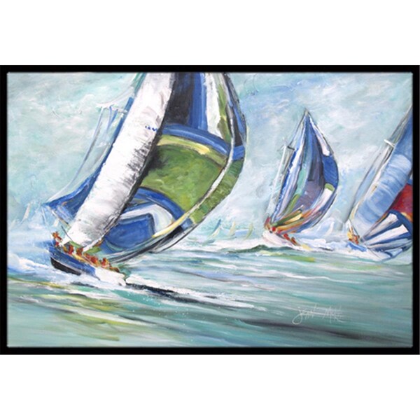 Carolines Treasures Boat Race Indoor and Outdoor Mat- 18 x 27 in. - JMK1030MAT
