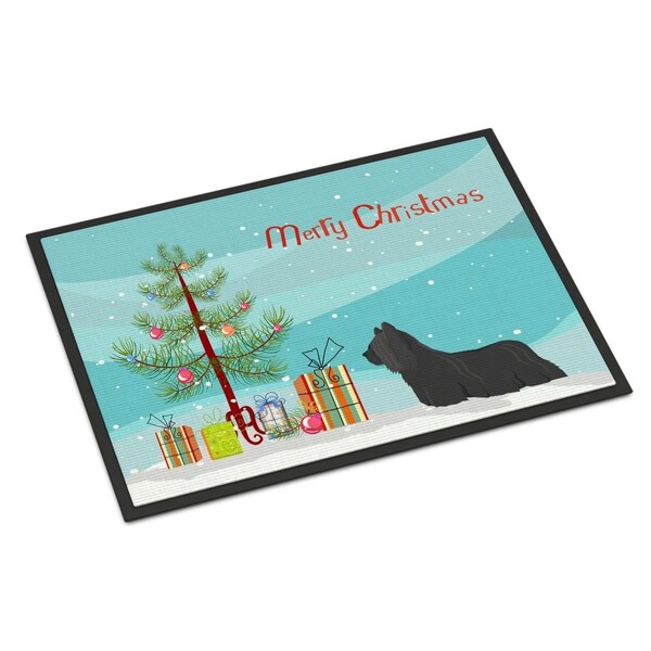 Carolines Treasures 24 x 36 in. Skye Terrier Christmas Tree Indoor or Outdoor Mat - CK3564JMAT