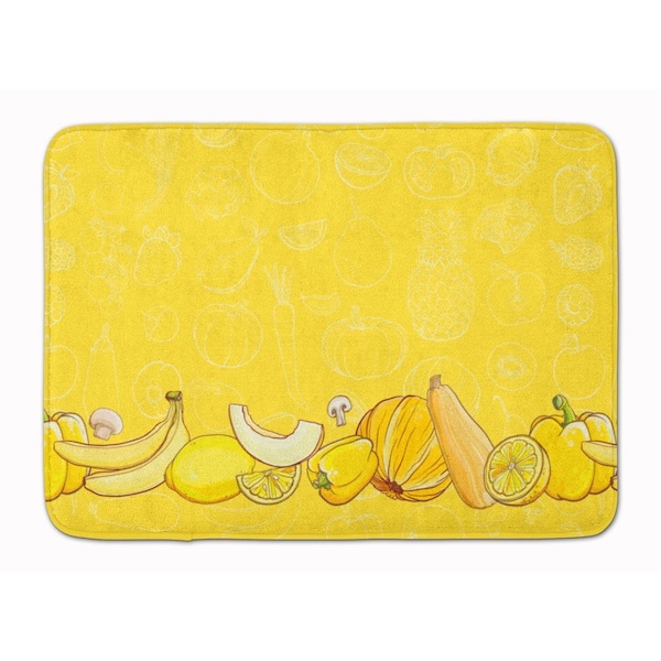 Carolines Treasures Fruits & Vegetables in Yellow Machine Washable Memory Foam Mat - BB5134RUG