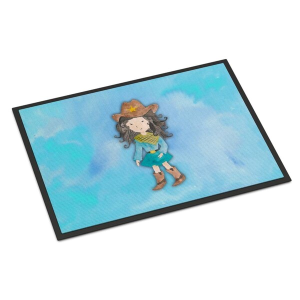Carolines Treasures 24 x 36 in. Cowgirl Watercolor Indoor or Outdoor Mat - BB7367JMAT
