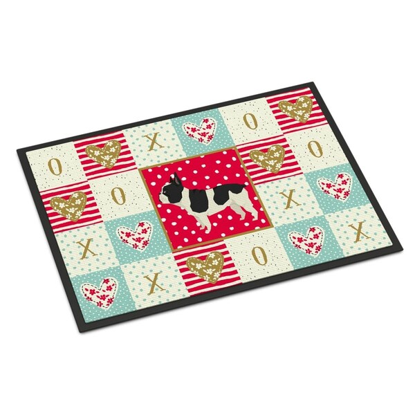 Carolines Treasures 18 x 27 in. French Bulldog Love Indoor or Outdoor Mat - CK5929MAT