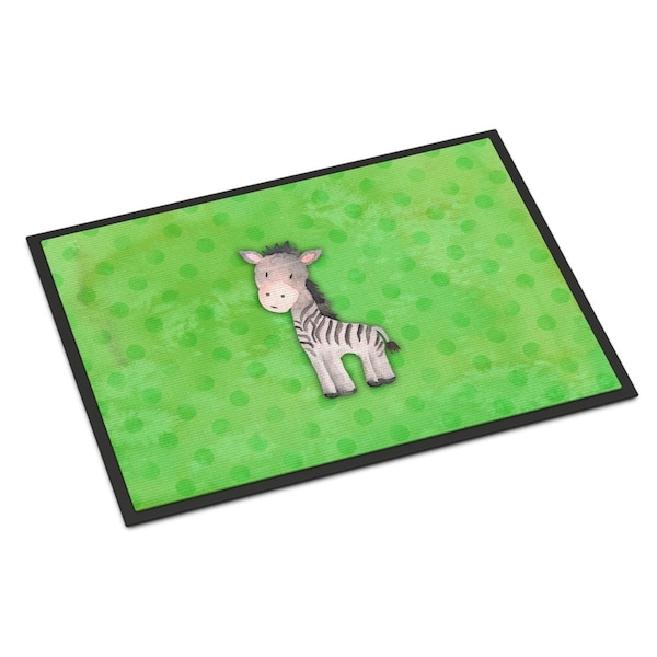 Carolines Treasures 18 x 27 in. Polkadot Zebra Watercolor Indoor or Outdoor Mat - BB7377MAT