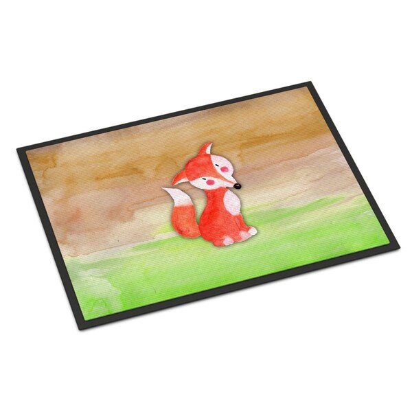 Carolines Treasures 24 x 36 in. Fox Watercolor Indoor or Outdoor Mat - BB7436JMAT