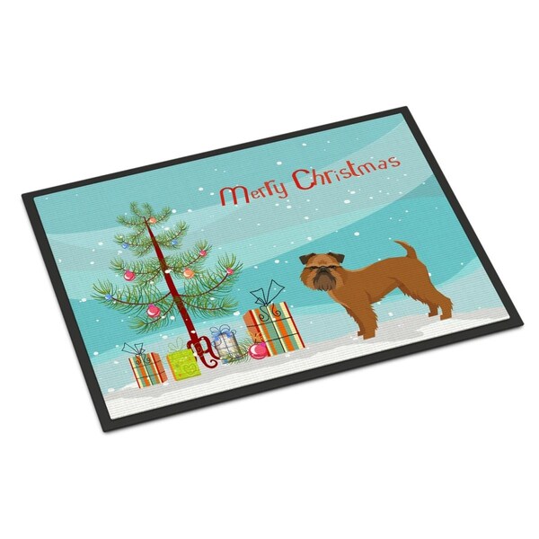 Carolines Treasures 18 x 27 in. Brussels Griffon Christmas Tree Indoor or Outdoor Mat - CK3544MAT